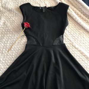 Guess black dress with mesh panels (sz 4)